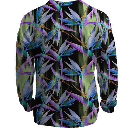 3D свитшот со светящимися цветами (вид сзади)