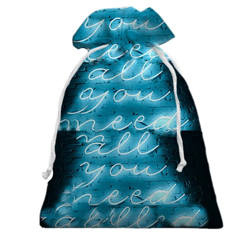 3D Подарунковий мішечок All you need (вид спереду)