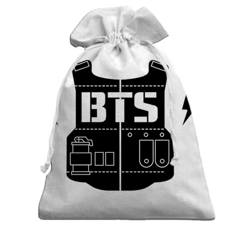 3D Подарунковий мішечок з группой БТС (BTS) K-POP ARMY (вид спереду)