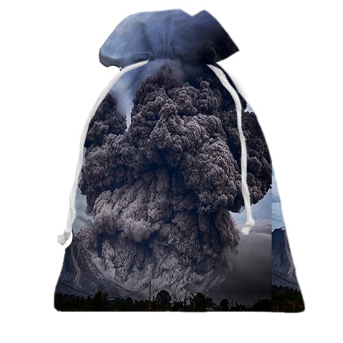3D Подарунковий мішечок з виверженням вулкана (вид ззаду)