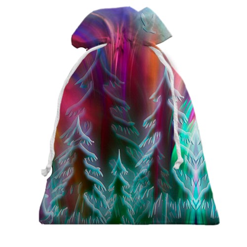 3D Подарунковий мішечок з ялинковим пейзажем (вид ззаду)