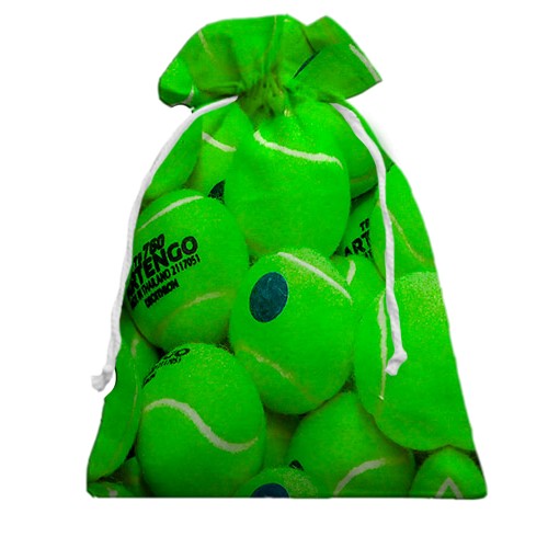 3D Подарочный мешочек с теннисными мячами (вид спереди)