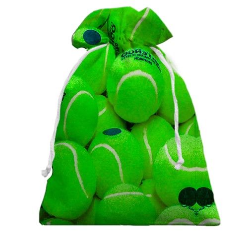 3D Подарочный мешочек с теннисными мячами (вид сзади)