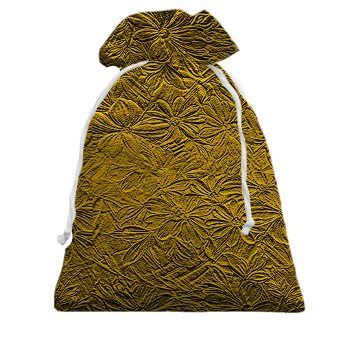 3D Подарунковий мішечок з квітковим злитком золота (вид спереду)