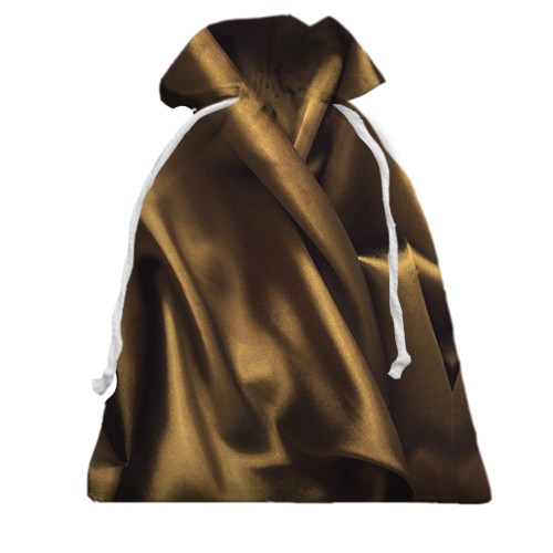 3D Подарунковий мішечок із золотою шовковою тканиною (вид спереду)