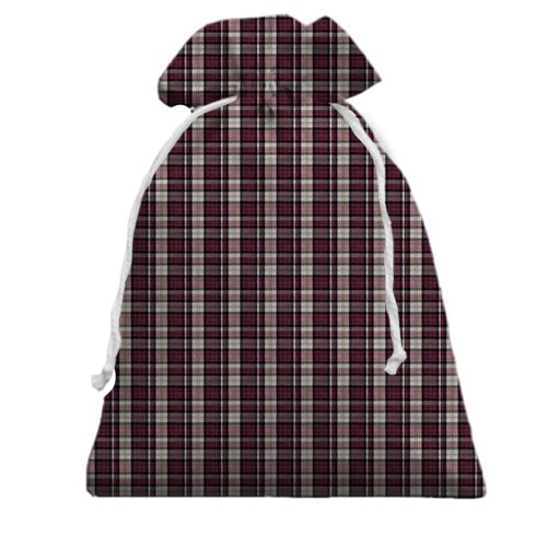 3D Подарунковий мішечок з клетчаним полотном (вид спереду)
