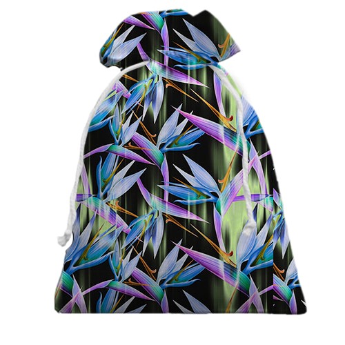 3D Подарунковий мішечок з освітленими квітами (вид ззаду)