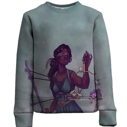 Дитячий 3D світшот со знаком зодиака Весы (вид спереду)