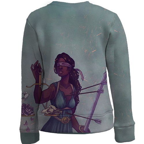 Дитячий 3D світшот со знаком зодиака Весы (вид ззаду)