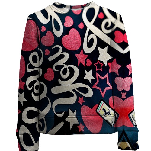 Дитячий 3D світшот Love you (вид спереду)