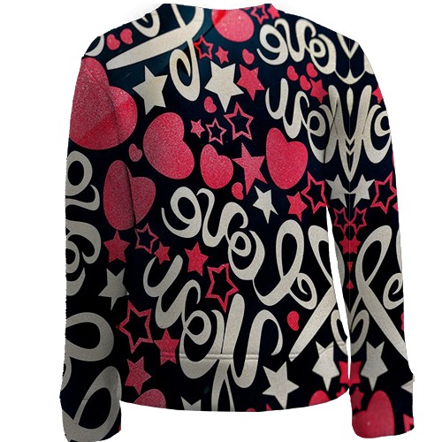 Дитячий 3D світшот Love you (вид ззаду)