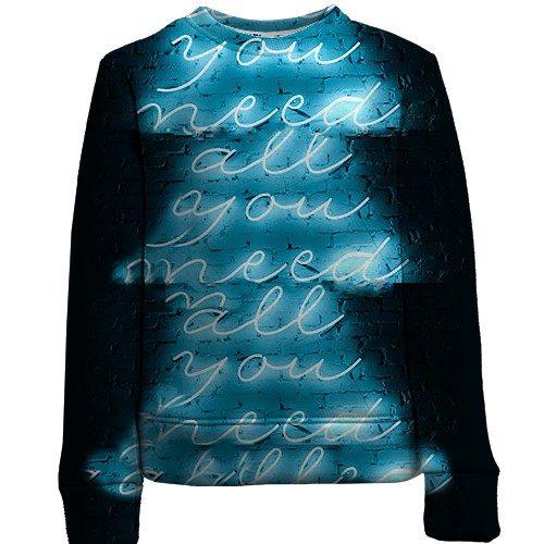 Детский 3D свитшот All you need (вид спереди)