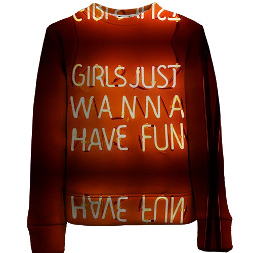 Дитячий 3D світшот girls just wanna have fun (вид спереду)