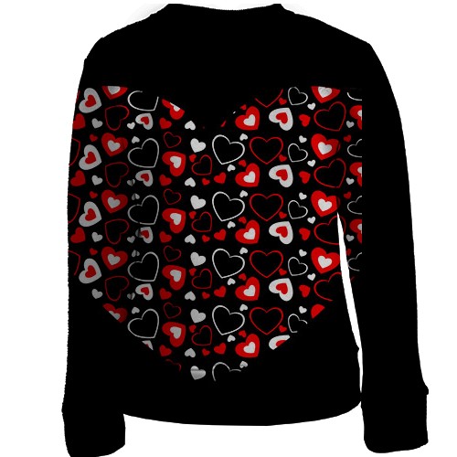 Дитячий 3D світшот з сердечками 2 (вид ззаду)