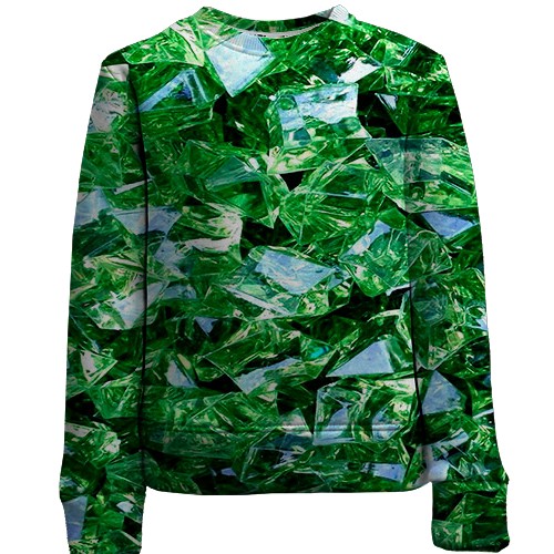 Дитячий 3D світшот з смарагдами (вид спереду)