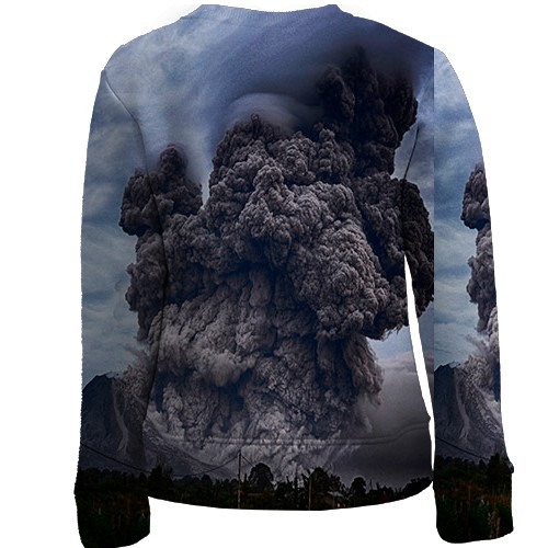 Дитячий 3D світшот з виверженням вулкана (вид ззаду)