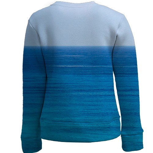 Дитячий 3D світшот з написом "На небі тільки і говорять, що про море" (вид ззаду)