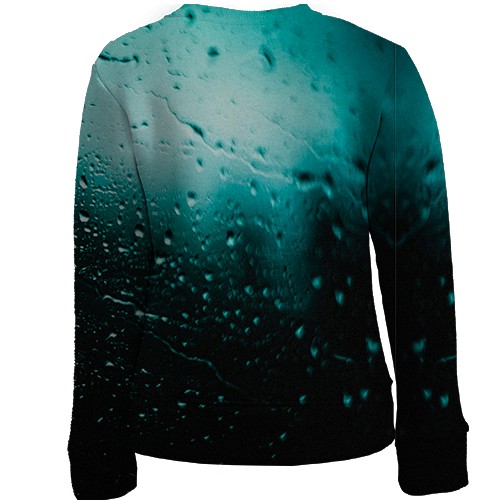 Детский 3D свитшот с каплями дождя на окне (вид сзади)