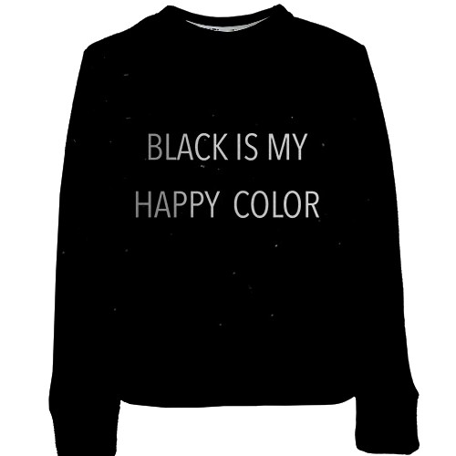 Дитячий 3D світшот Black is my happy color (вид спереду)