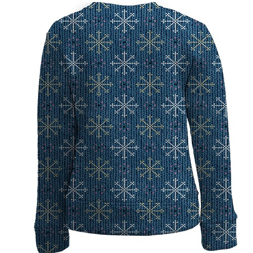 Дитячий 3D світшот з візерунками сніжинок (вид ззаду)