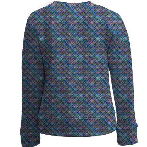 Детский 3D свитшот с текстурой чешуи (вид сзади)