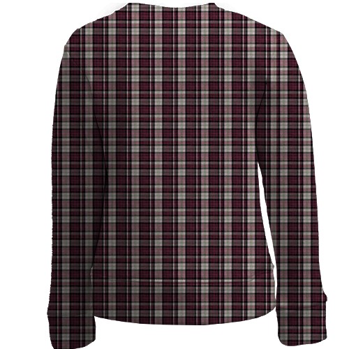 Детский 3D свитшот с клетчаным полотном (вид сзади)