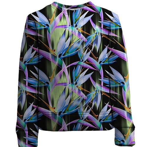 Детский 3D свитшот со светящимися цветами (вид спереди)