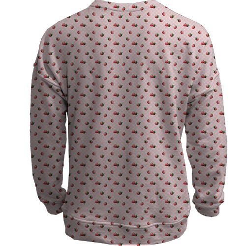 3D свитшот с клубничными обоями (вид сзади)