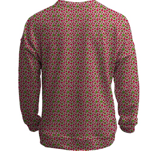 3D свитшот с клубничной текстурой (вид сзади)