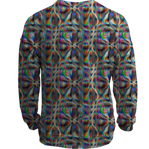 3D свитшот с голографической пленкой (вид сзади)