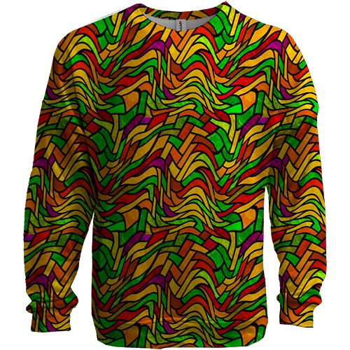 3D свитшот с волнистым витражом (вид спереди)