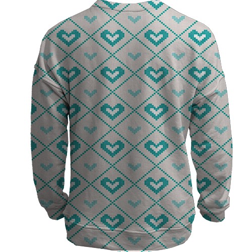 3D свитшот с шитыми сердечками (вид сзади)