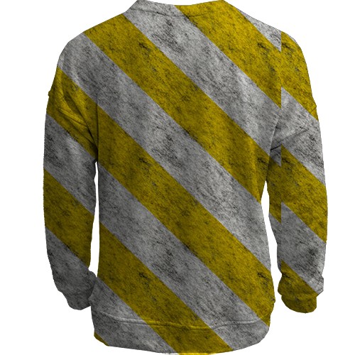 3D свитшот с желто-белыми полосами (вид сзади)