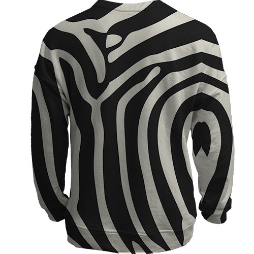 3D свитшот с кожей зебры (вид сзади)