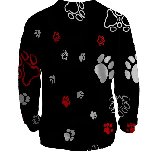 3D свитшот со следами животных (вид сзади)