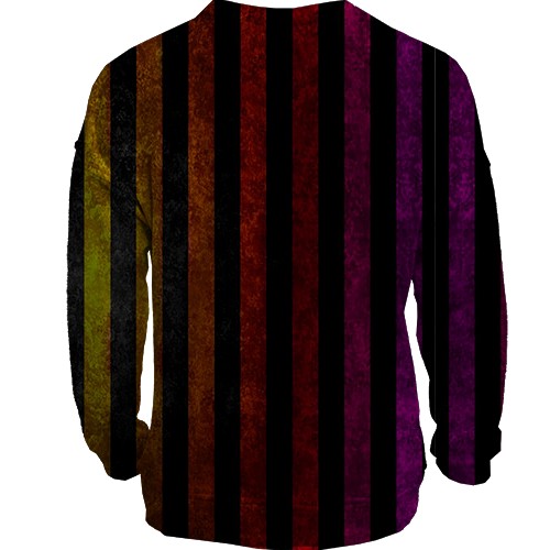 3D свитшот с радужными полосками (вид сзади)