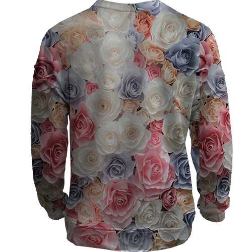 3D свитшот с розами (вид сзади)