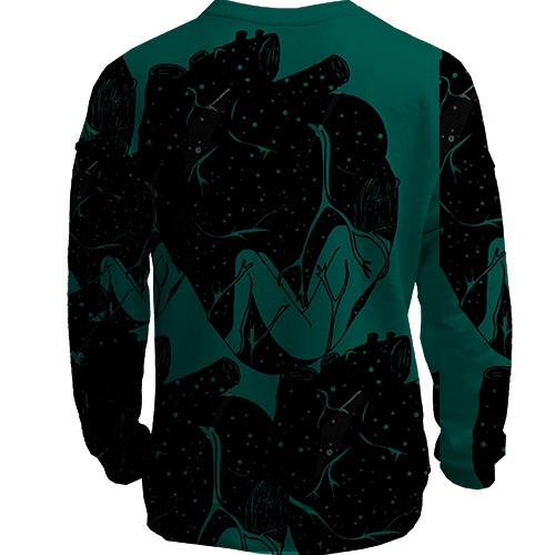 3D світшот серце в космосі (вид ззаду)