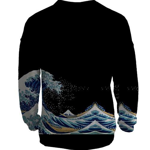 3D свитшот с волнами (вид сзади)