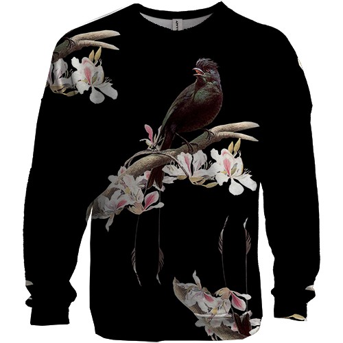 3D світшот з птицею на гілці (вид спереду)