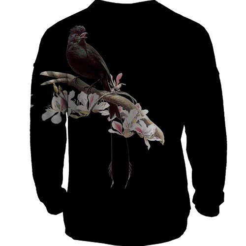 3D світшот з птицею на гілці (вид ззаду)