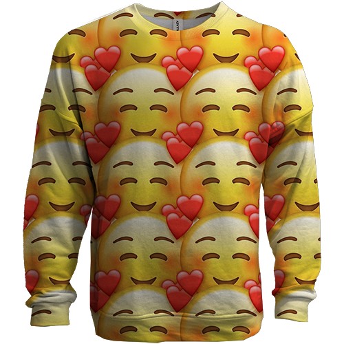 3D світшот з закоханим емодзі (вид спереду)