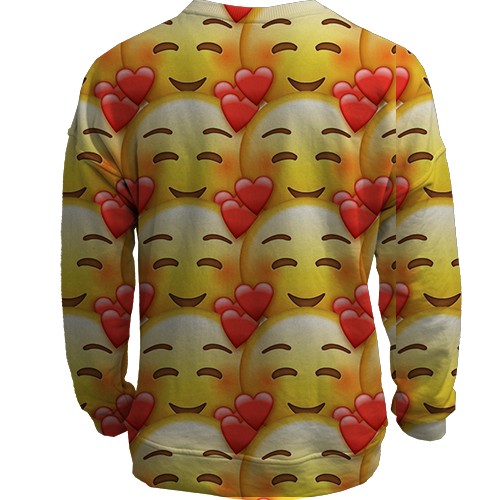 3D світшот з закоханим емодзі (вид ззаду)