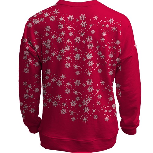 3D свитшот с веселой новогодней крысой 2020 (вид сзади)