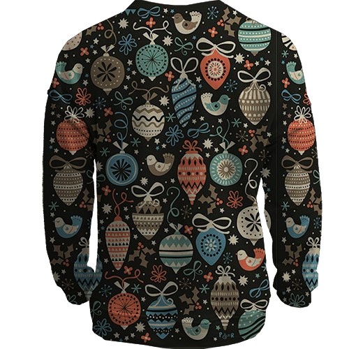 3D світшот з новорічними іграшками (3) (вид ззаду)