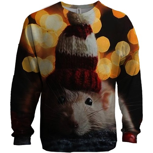 3D світшот з щуром в шапочці 2020 (вид спереду)