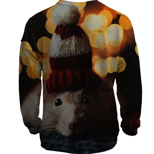 3D світшот з щуром в шапочці 2020 (вид ззаду)