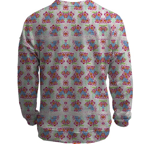 3D свитшот с цветочками (вид сзади)