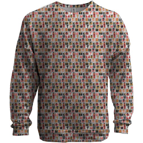 3D свитшот с подарками (вид спереди)