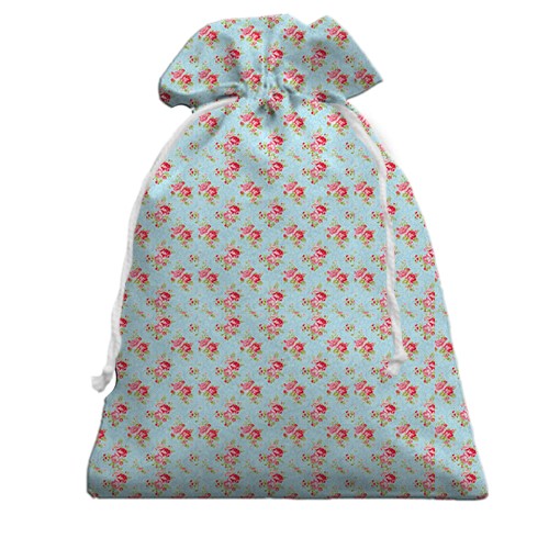 3D Подарунковий мішечок з квітковими шпалерами (вид ззаду)